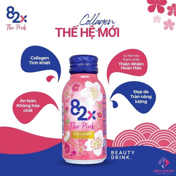 Hộp Nước Uống Đẹp Da 82x The Pink Collagen Nhật Bản 100ml