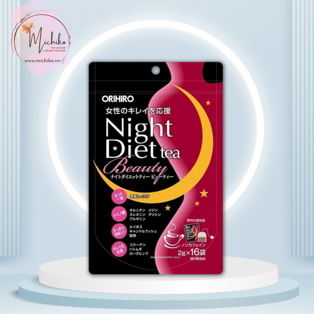 Trà giảm cân làm đẹp da ban đêm Orihiro Night Diet Tea Beauty Nhật Bản (16 gói x 2g)