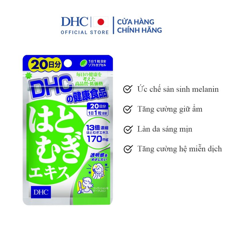 Viên uống sáng da DHC Nhật Bản Adlay Extract gói 20 viên (20 ngày)