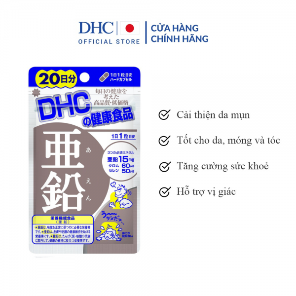 Viên uống Bổ sung Kẽm ZinC DHC gói 20 viên (20 ngày)