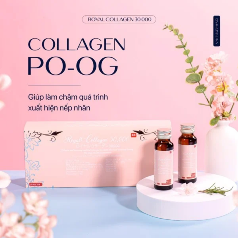 Nước Uống Đẹp Da Mờ Nếp Nhăn Royal Collagen 30000 Nhật Bản (10 chai x 50ml)