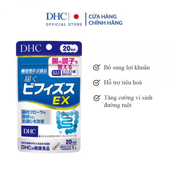 Viên Uống Bổ Sung Lợi Khuẩn DHC Bifidus EX Hỗ Trợ Hệ Tiêu Hoa 20 viên (20 Ngày)