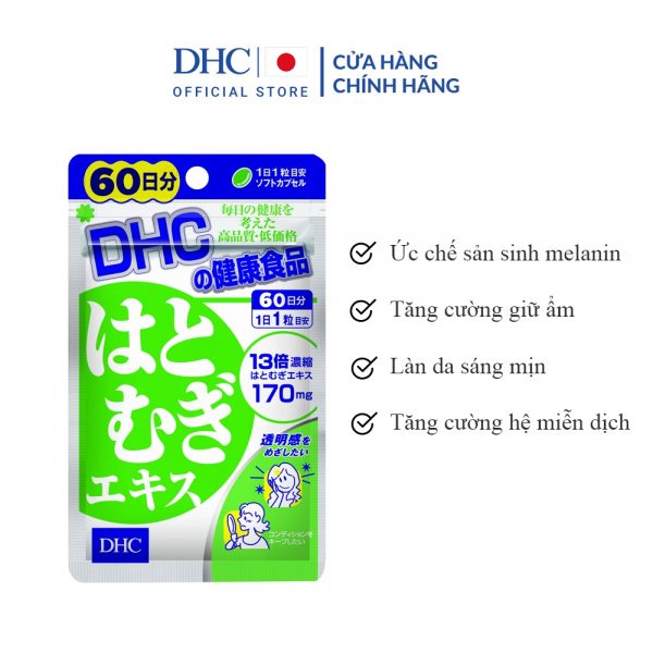 Viên uống sáng da DHC Nhật Bản Adlay Extract gói 60 viên (60 ngày)