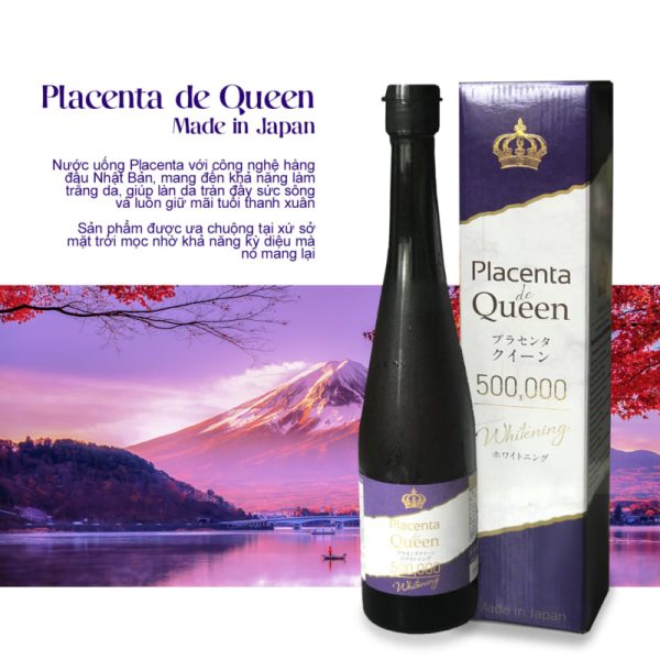 Nước uống đẹp da Placenta de Queen 500.000mg Whitening 480ml