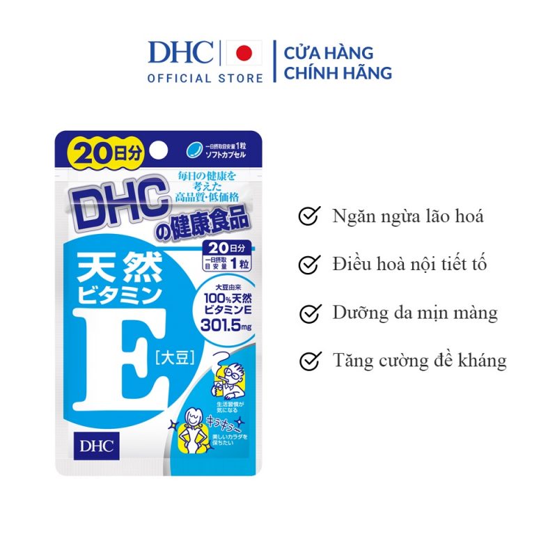 Viên uống bổ sung Vitamin E DHC Nhật Bản gói 20 viên (20 ngày)