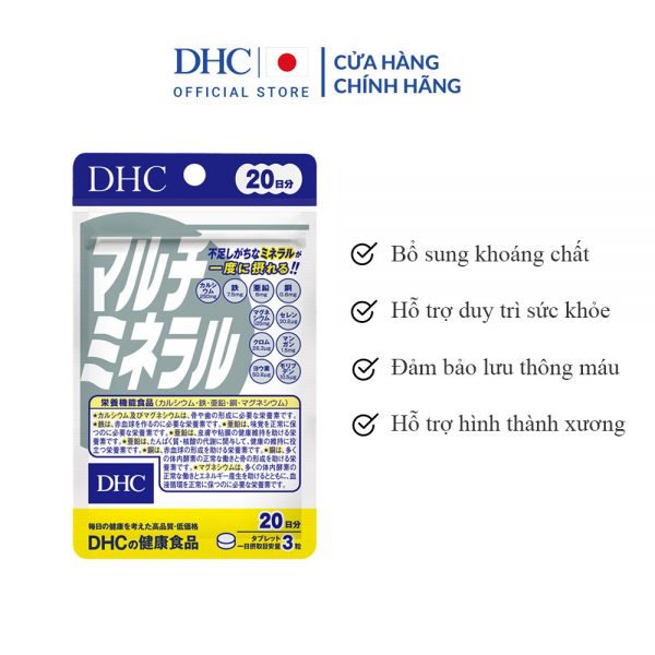 Viên uống Khoáng tổng hợp DHC Bổ sung 10 loại khoáng chất gói 60 viên (20 ngày)