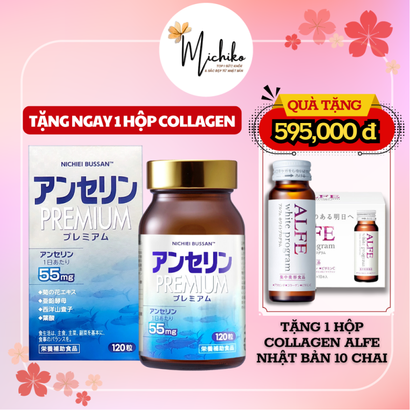 Viên Uống Hỗ trợ Điều Trị Gout Anserine Premium Nichiei Bussan Nhật Bản 120 Viên Michiko.vn