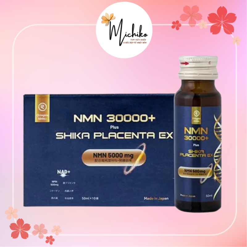 nuoc-uong-trang-da-nmn-30000-plus-shika-placenta-ex-50ml-x-10-chai-michiko.vn