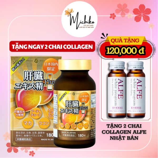 Viên Uống Giải Độc Gan Liver Hydrolyzate Plus Nichiei Bussan Nhật Bản 180 Viên Michiko.vn