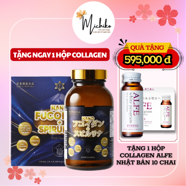 Viên Uống Nano Fucoidan & Tảo Xoắn Spirulina Nichiei Bussan Nhật Bản 2000 Viên Michiko vn