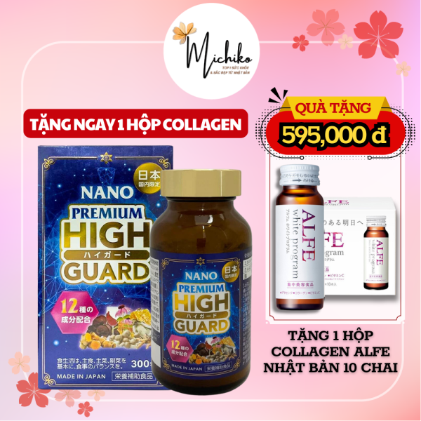 Viên Uống Bổ Phổi Nichiei Bussan Nano Premium High Guard Nhật Bản Xanh 300 Viên (Nội Địa) Michiko.vn