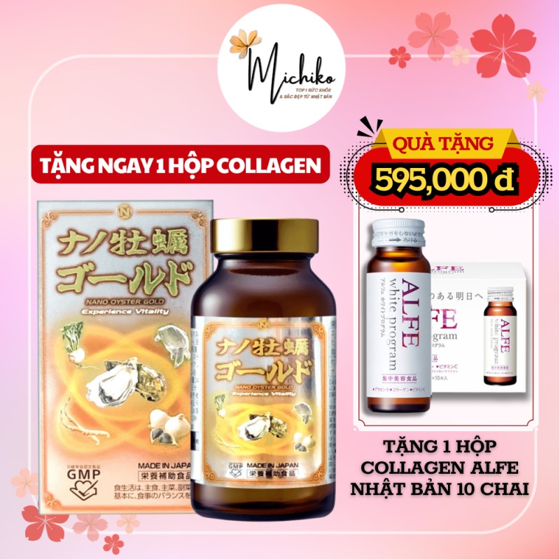 Viên Uống Tinh Chất Hàu Nano Oyster Gold Nichiei Bussan Nhật Bản 120 Viên Michiko vn