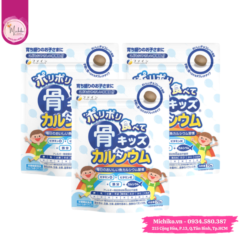 Canxi cá tuyết dạng viên Bone’s Calcium Tablets for Kids 70 viên - Michiko.vn