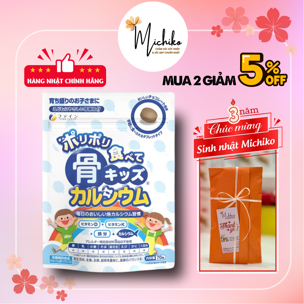Canxi cá tuyết dạng viên Bone’s Calcium Tablets for Kids 70 viên