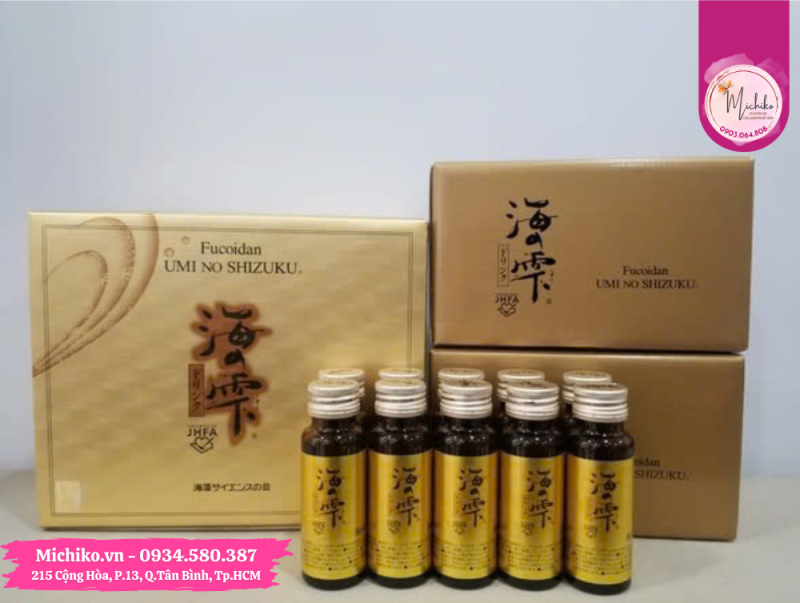 Nước Uống Hỗ Trợ Điều Trị Ung Thư Umi No Shizuku Fucoidan Nhật Bản 30 Chai - Michiko.vn
