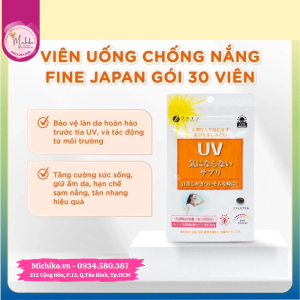 Viên Uống Chống Nắng UV Fine Japan Care Plus 30 Viên - Michiko.vn