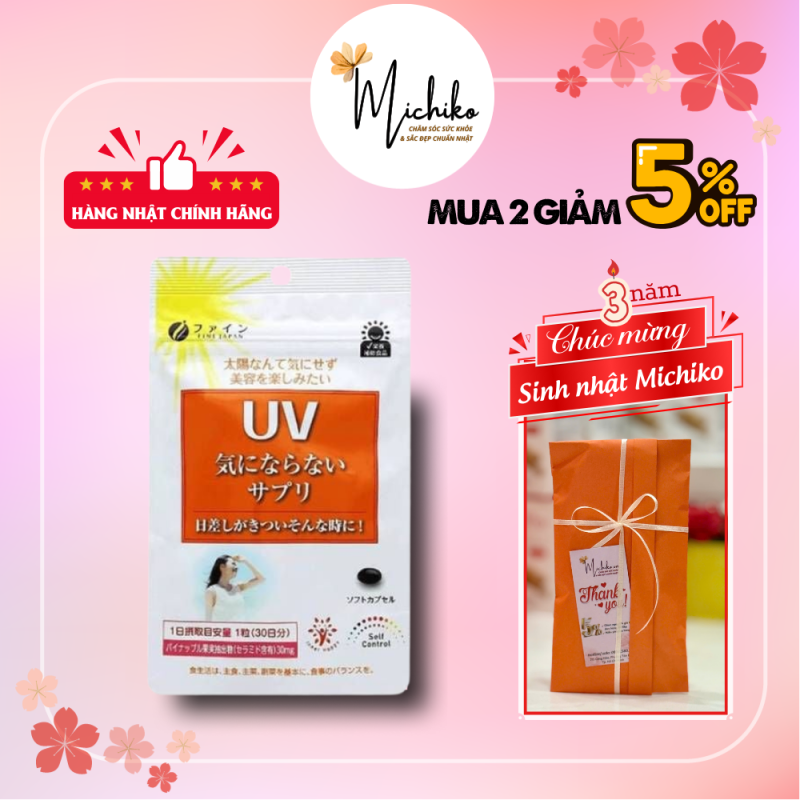Viên Uống Chống Nắng UV Fine Japan Care Plus 30 Viên - Michiko.vn