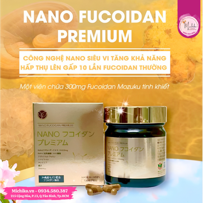 Viên Uống Hỗ Trợ Phòng Ngừa Ung Thư Nano Fucoidan Premium Nhật Bản 130 Viên - Michiko.vn