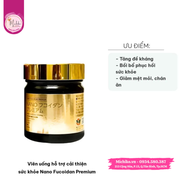 Viên Uống Hỗ Trợ Phòng Ngừa Ung Thư Nano Fucoidan Premium Nhật Bản 130 Viên - Michiko.vn