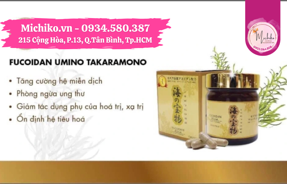 Viên Uống Hỗ Trợ Ung Thư Fucoidan Umino Takaramono 130 Viên - Michiko.vn