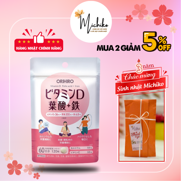 Vien-Uong-ORIHIRO-Bo-Sung-Vitamin-D-Folic-Acid-Iron-Michiko.vn