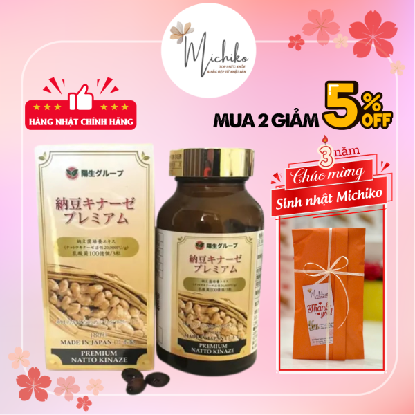 Viên Uống Phòng Ngừa Tai Biến Natto Kinaze Premium 20.000 FU Nhật Bản 180 Viên - Michiko.vn