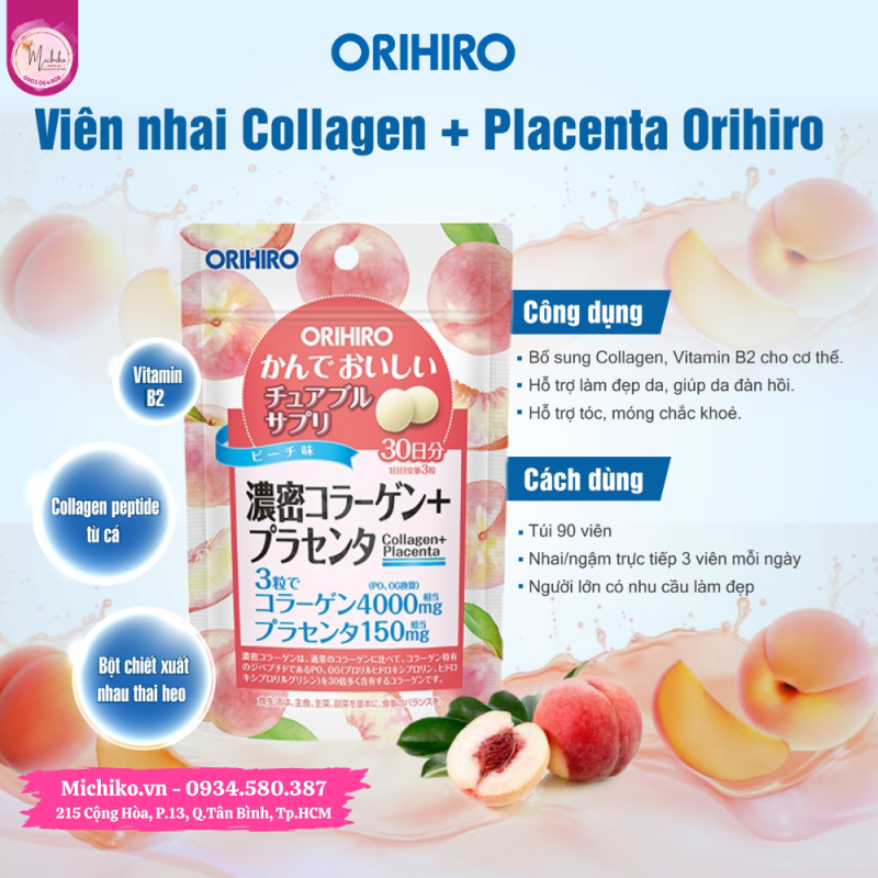 Vien-nhai-Orihiro-Collagen-Placenta-Nhat-Ban-90-Vien-Michiko.vn