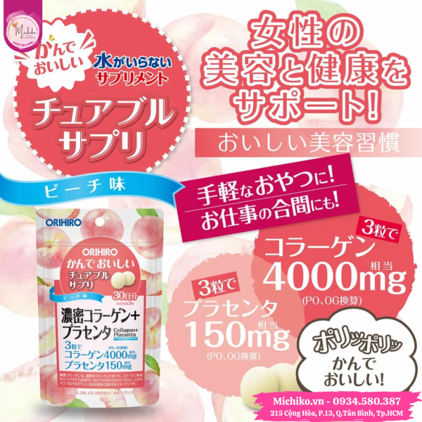 Vien-nhai-Orihiro-Collagen-Placenta-Nhat-Ban-90-Vien-Michiko.vn