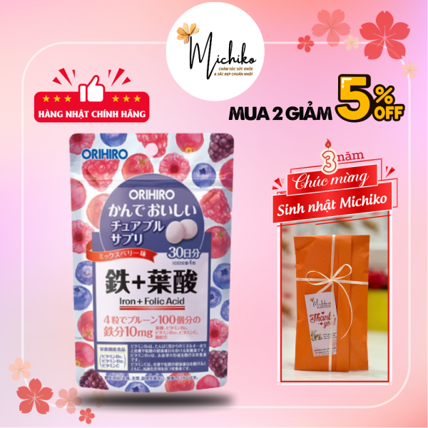 Vien-uong-bo-sung-chat-sat-va-acid-folic-Orihiro-120-vien-Vi-mam-xoi-viet-quat-Michiko.vn