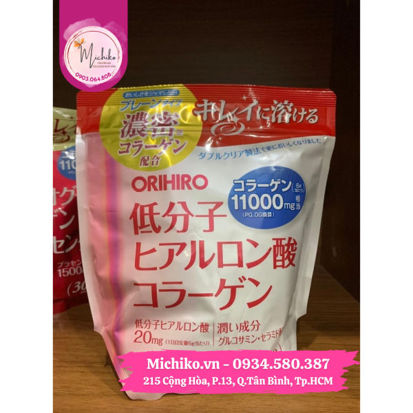 Bột Collagen Acid Hyaluronic Orihiro 11000mg Nhật Bản 180g - Michiko.vn