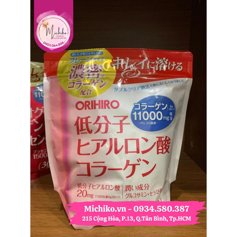 Bột Collagen Acid Hyaluronic Orihiro 11000mg Nhật Bản 180g - Michiko.vn