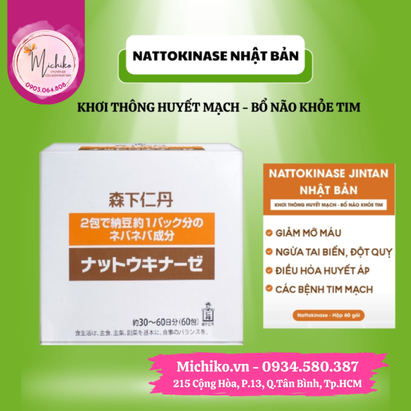 Bột Uống Ngừa Tai Biến Đột Quỵ Nattokinase Jintan Bifina Nhật Bản 60 Gói - Michiko.vn