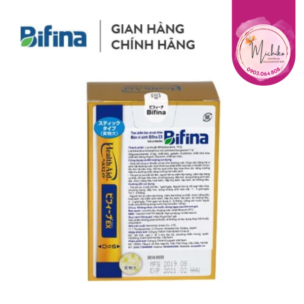 Men Vi Sinh Bifina EX Hỗ Trợ Tiêu Hóa Và Đại Tràng Nhật Bản Hộp 60 Gói - Michiko.vn