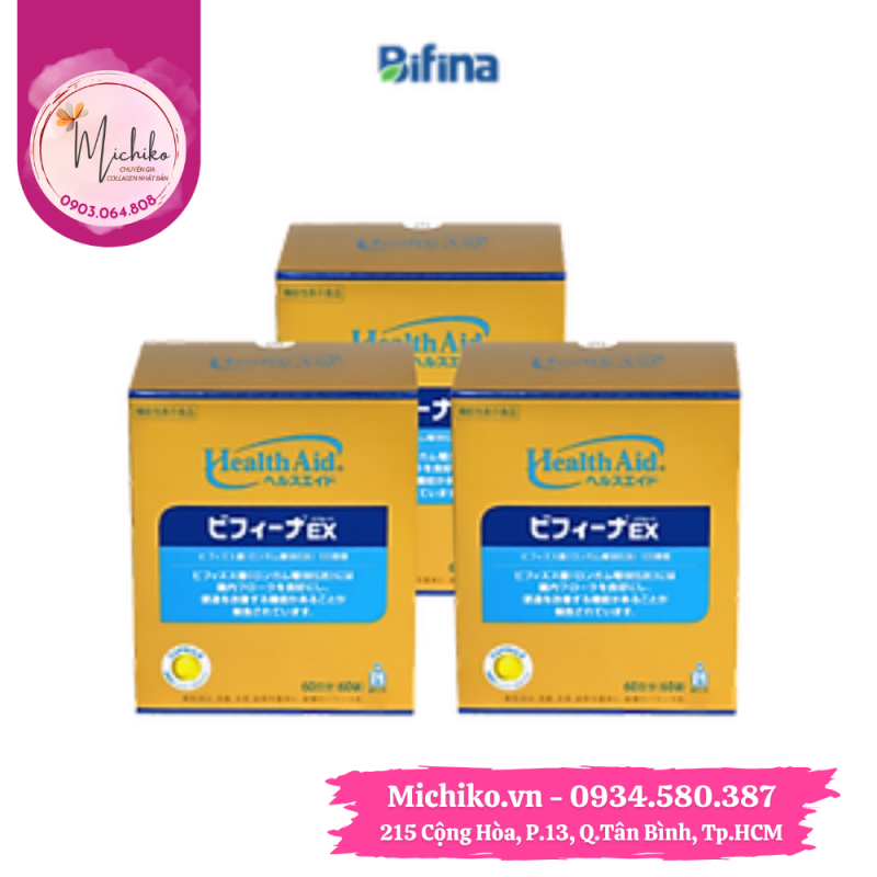 Men Vi Sinh Bifina EX Hỗ Trợ Tiêu Hóa Và Đại Tràng Nhật Bản Hộp 60 Gói - Michiko.vn