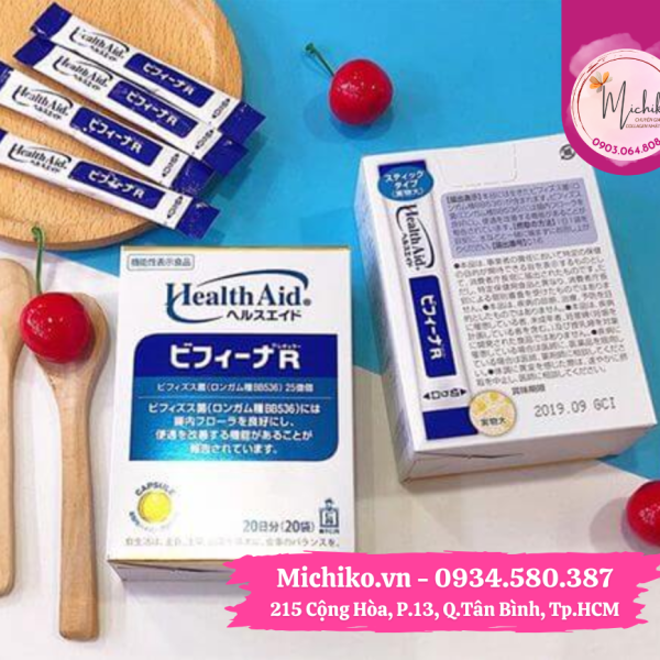Men Vi Sinh Hỗ Trợ Đại Tràng Bifina R Health Aid Nhật Bản Hộp 60 Gói - Michiko.vn