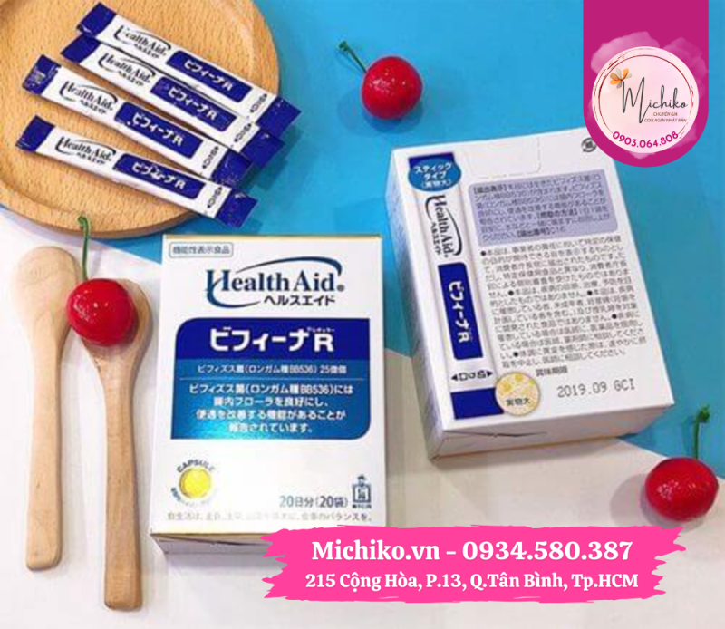 Men Vi Sinh Hỗ Trợ Đại Tràng Bifina R Health Aid Nhật Bản Hộp 60 Gói - Michiko.vn