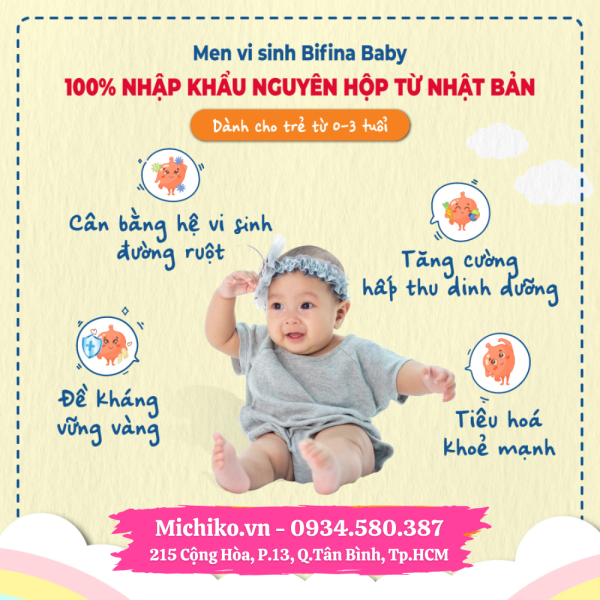 Men Vi Sinh Hỗ Trợ Tiêu Hóa Bifina Baby Nhật Bản Hộp 30 Gói - Michiko.vn