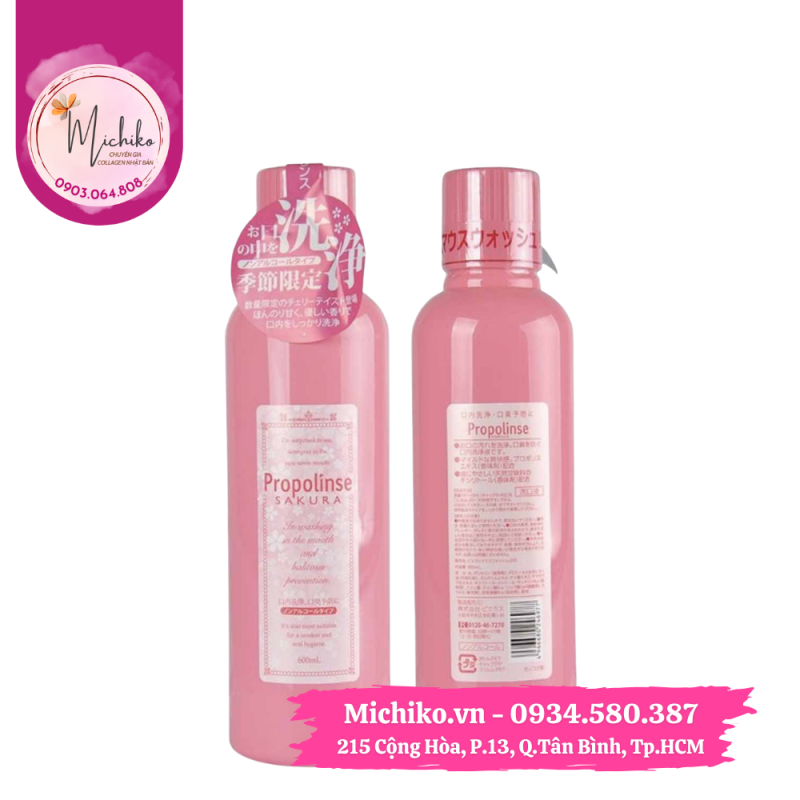 Nước Súc Miệng Thảo Mộc Propolinse Sakura Nhật Bản 600ml - Michiko.vn