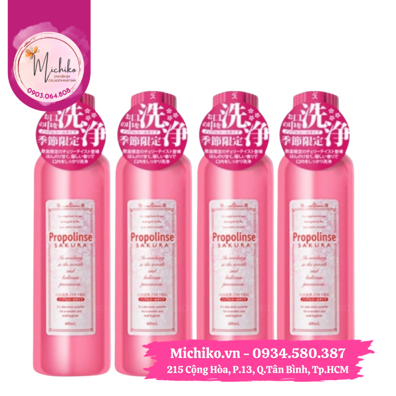 Nước Súc Miệng Thảo Mộc Propolinse Sakura Nhật Bản 600ml - Michiko.vn
