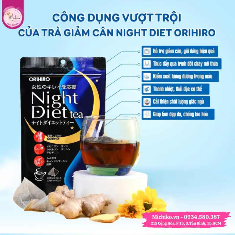 Tra-Giam-Can-Night-Diet-Tea-Orihiro-40-goi-OEM-Michiko.vn