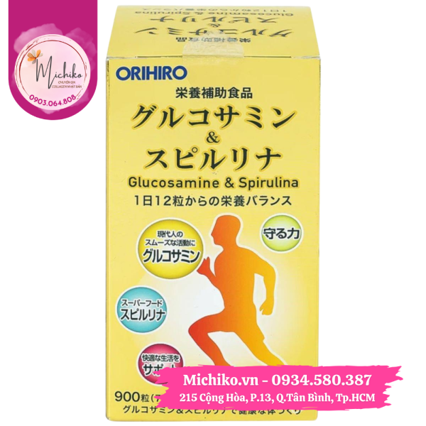 Viên Uống Orihiro Glucosamine and Spirulina Nhật Bản 900 Viên - Michiko.vn