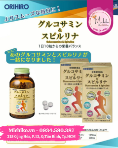 Viên uống Orihiro Glucosamine And Spirulina Nhật Bản 900 Viên - Michiko.vn