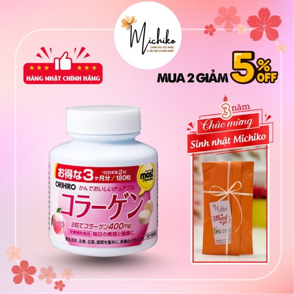 Vien-nhai-bo-sung-Collagen-Orihiro-Most-Chewable-Michiko.vn