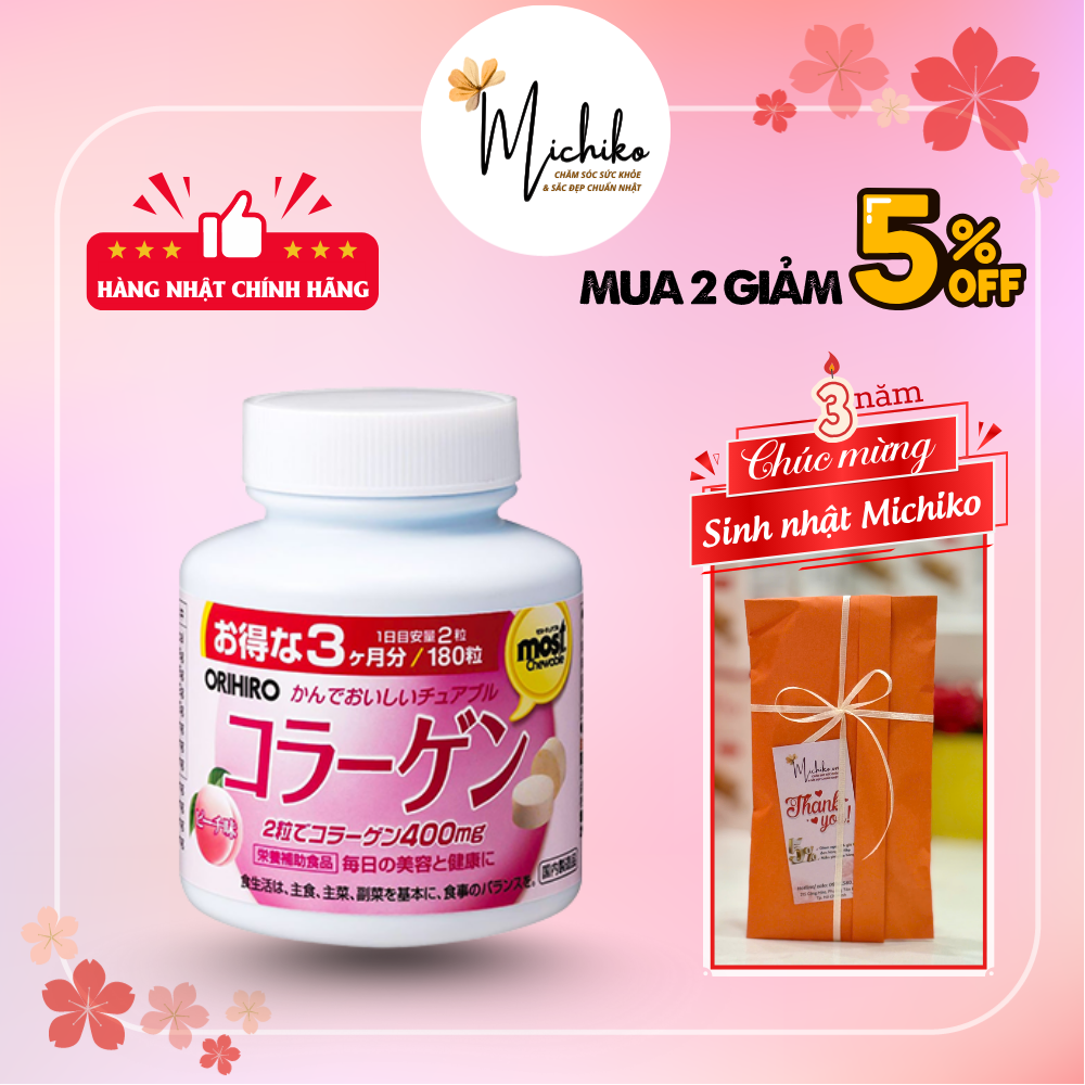 Viên nhai bổ sung Collagen Orihiro Most Chewable Michiko (2) Vien-nhai-bo-sung-Collagen-Orihiro-Most-Chewable-Michiko.vn