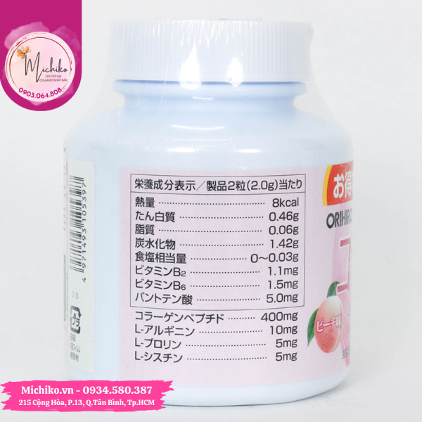 Vien-nhai-bo-sung-Collagen-Orihiro-Most-Chewable-Michiko.vn