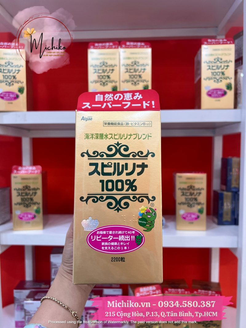Viên uống tảo Spirulina 100% Japan Algae 2200 viên, tăng sức khỏe, cải thiện tiêu hóa - Michiko .vn